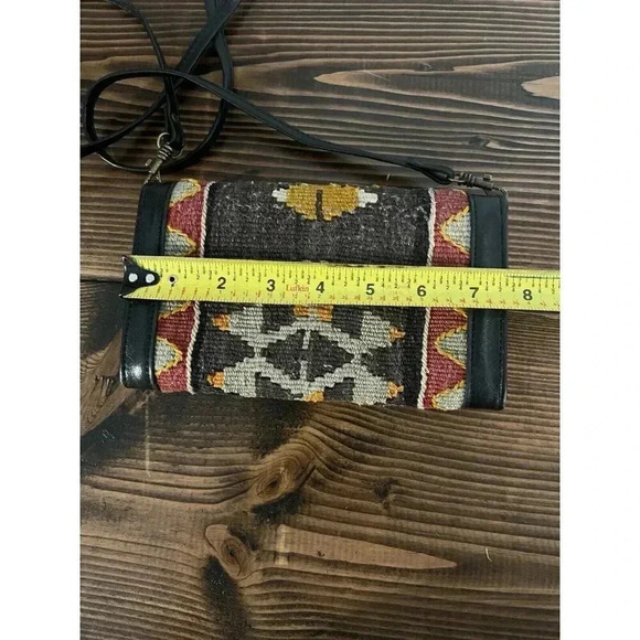 Kilim Butterfly Clutch Crossbody Strap- Western Aztec Design - Picture 6 of 8